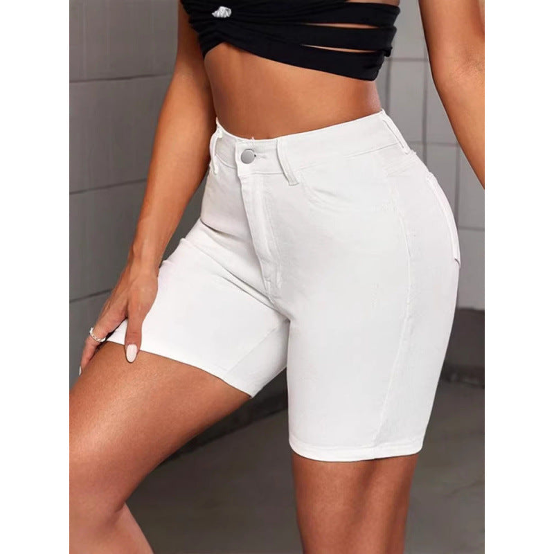 European And American Style Womens High-waisted Skinny Denim Shorts