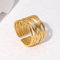 Cross-border Fashion Geometric Line Titanium Steel Ring