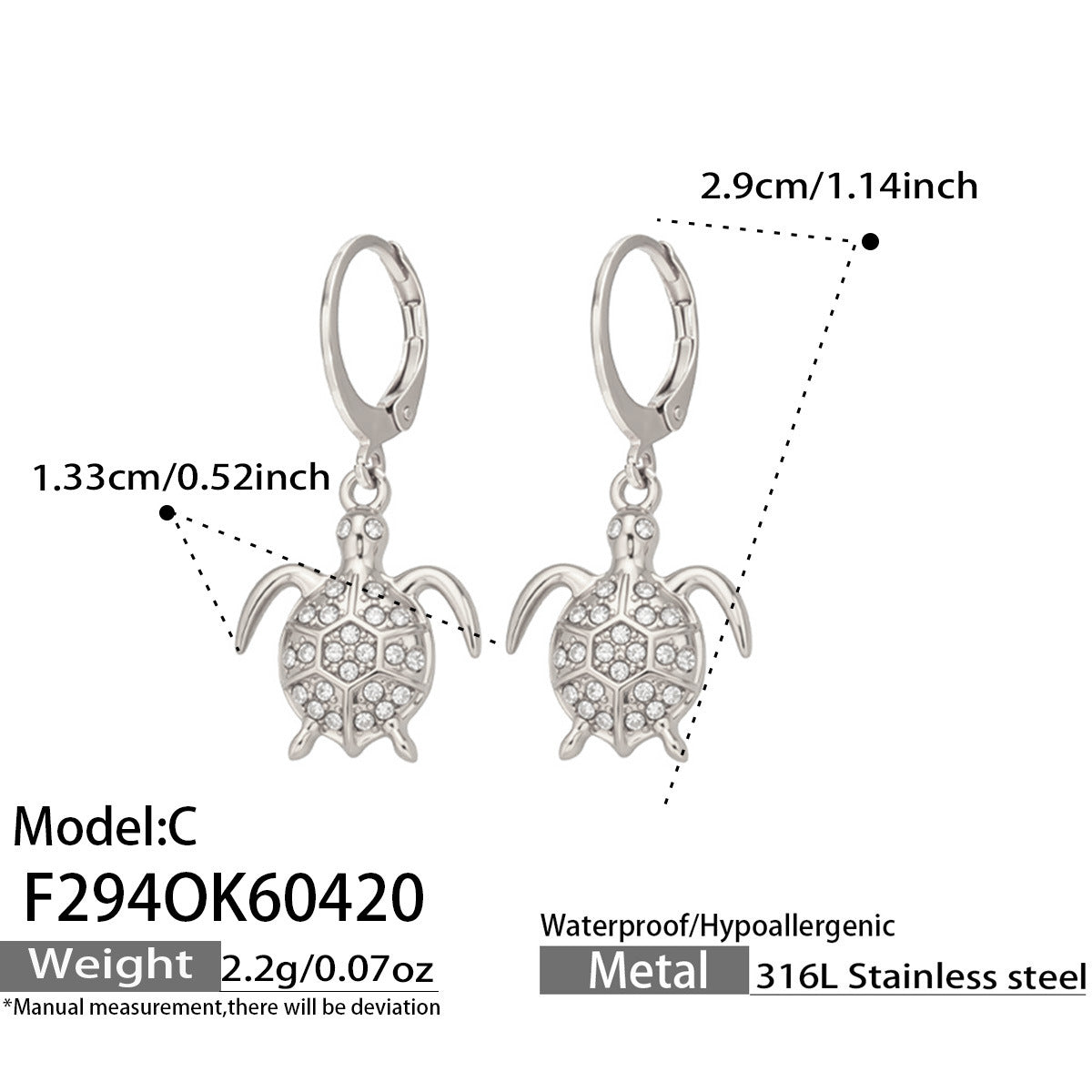 Women's Stainless Steel Ultra-Shimmering Zircon Earrings