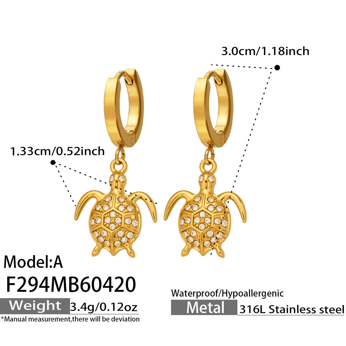 Women's Stainless Steel Ultra-Shimmering Zircon Earrings