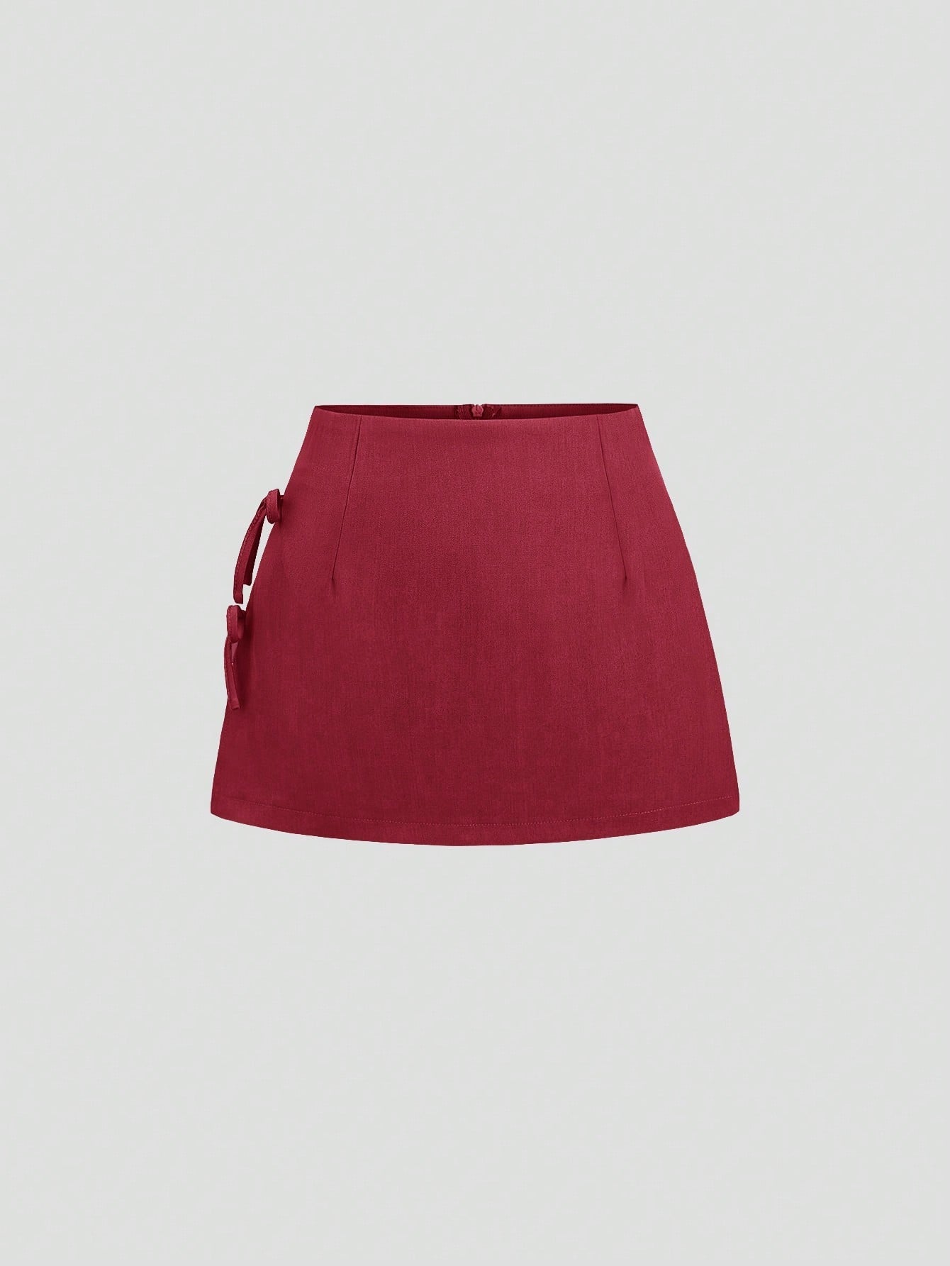 Bow-tied Sexy Slit A-line Mini Skirt