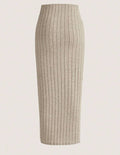 New Style Outerwear Casual Fashionable Versatile Midi Skirt In Light Gray