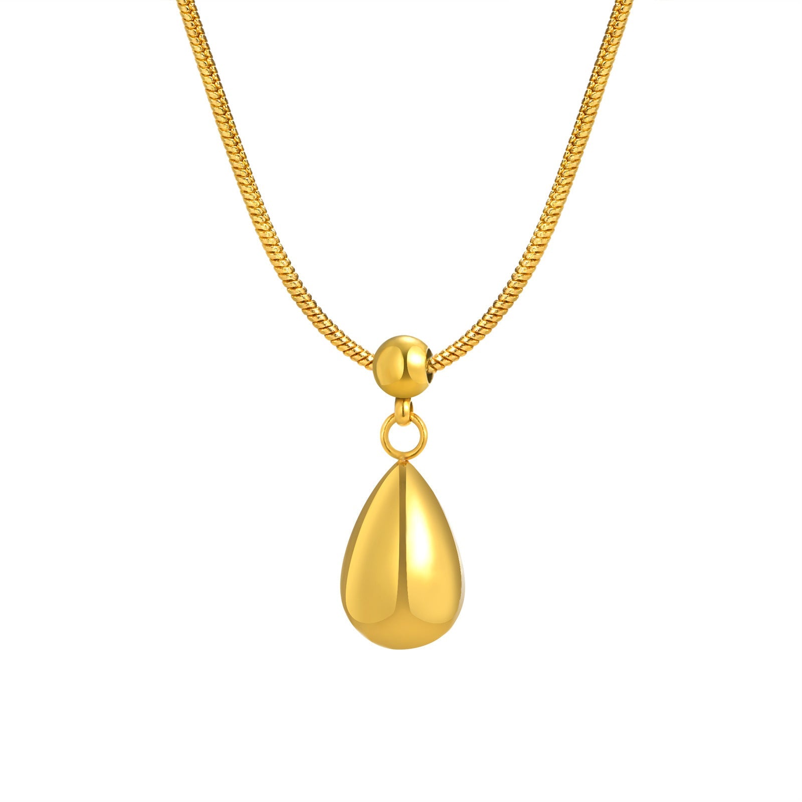 Women's Stainless Steel Water Drop Pendant Necklace