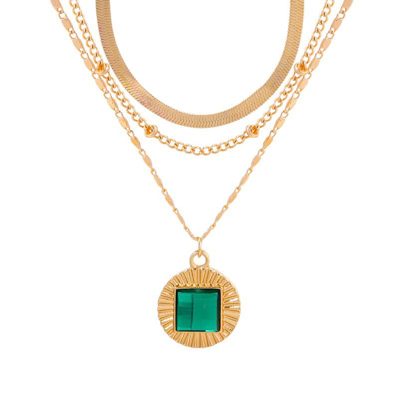 Vintage Emerald Pendant Necklace For Women