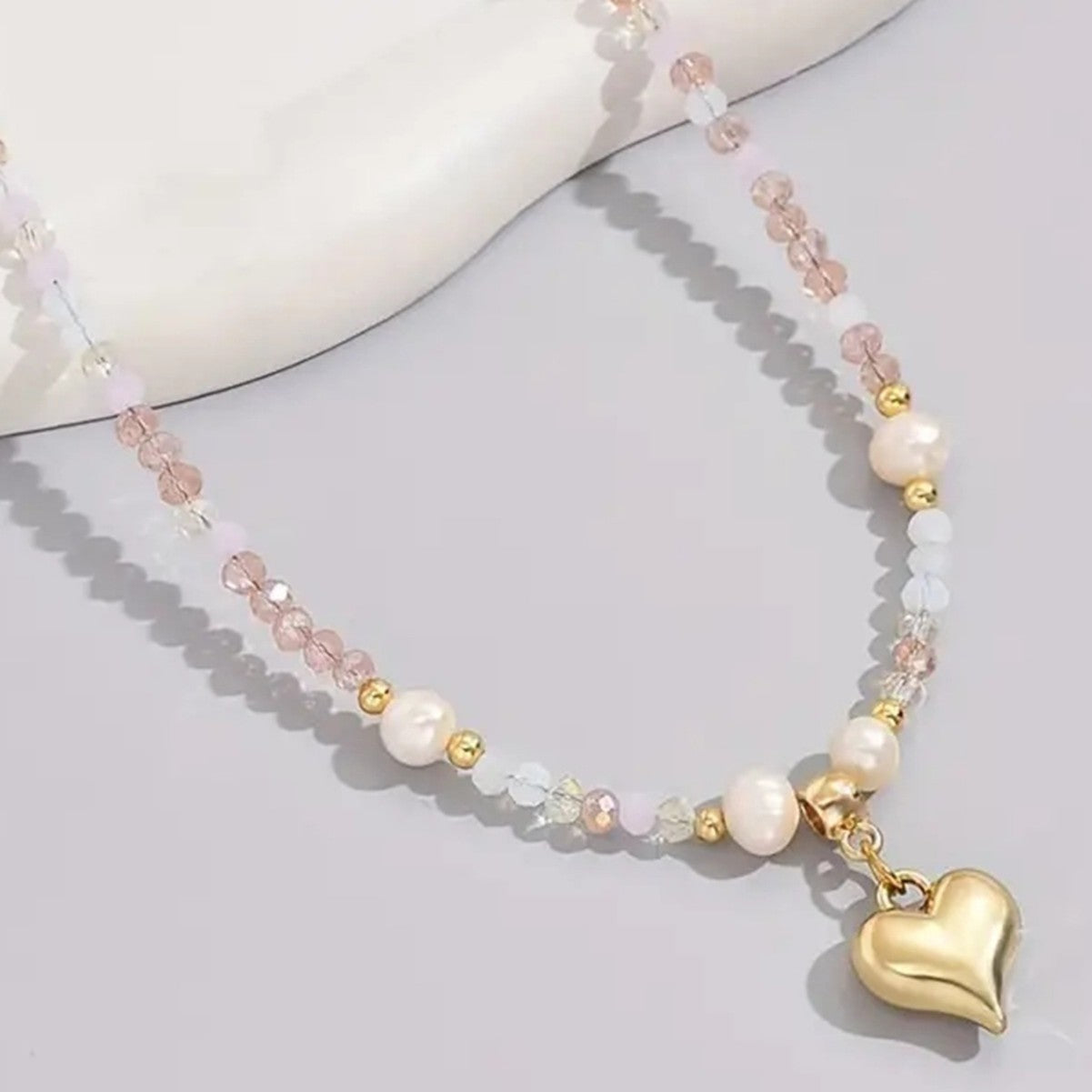 Freshwater Pearl Heart Necklace For Women
