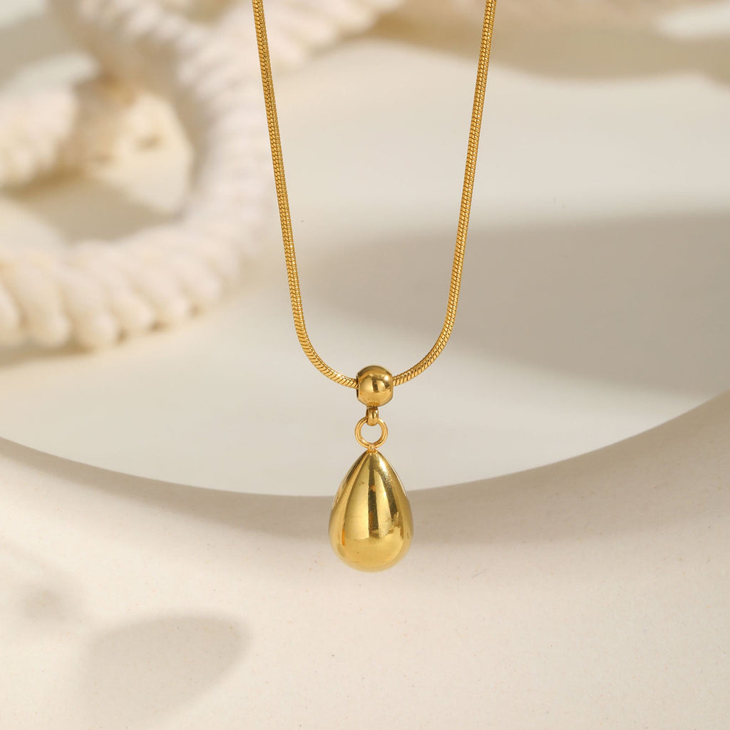 Women's Stainless Steel Water Drop Pendant Necklace