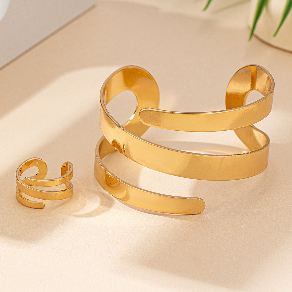 Geometric Hollow-out Bracelet Geometric Hollow-out Ring Jewelry