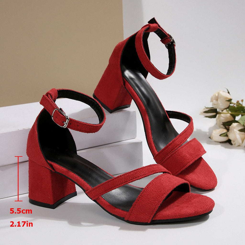Versatile Fashionable Womens Shoes Suede Block-heel High Heels