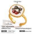 Cat-themed Titanium Steel Zircon Ring Light Luxury With A High-end Feel