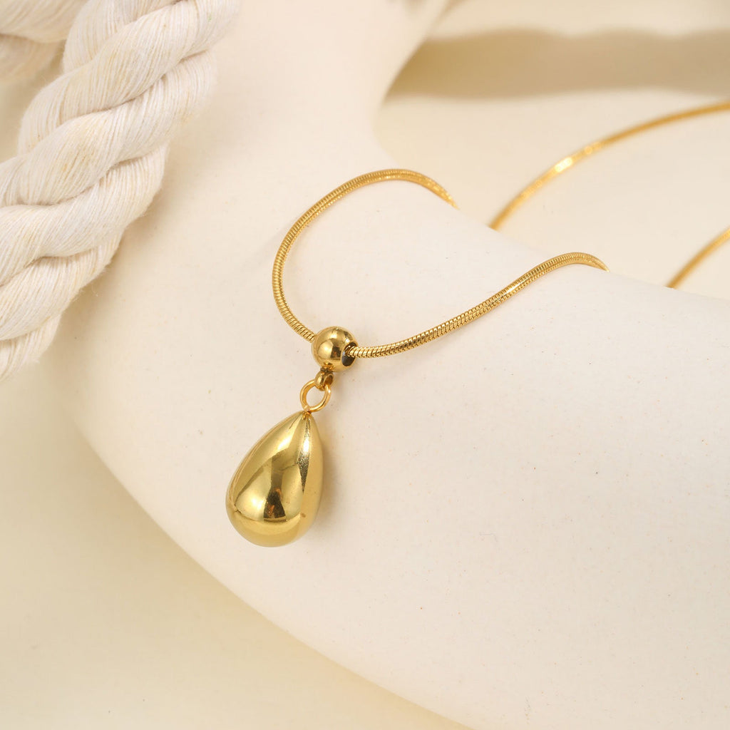 Women's Stainless Steel Water Drop Pendant Necklace