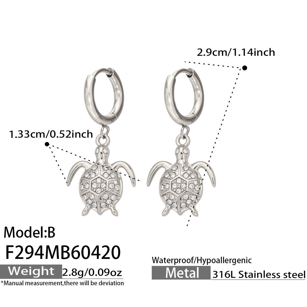 Women's Stainless Steel Ultra-Shimmering Zircon Earrings