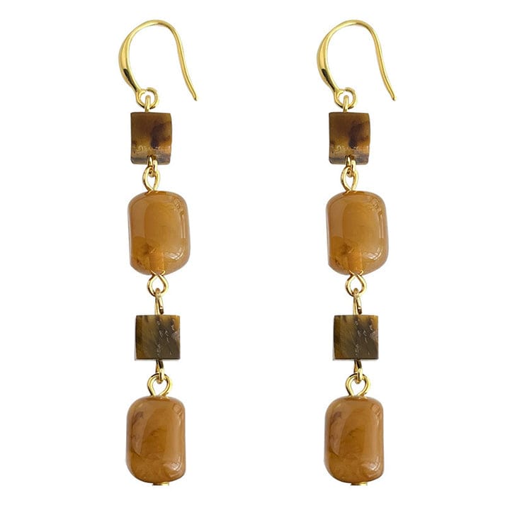 New Designer Model Tigereye Long Handmade Tassel Earrings