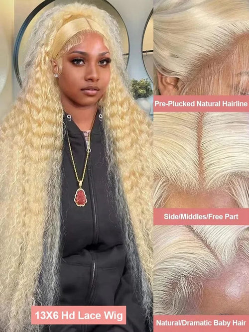 613 HD Lace Frontal Wig 13x4 Deep Loose Wave Transparent Remy Color Front Human Hair Wig 13x6 Blonde Water Curly Human Hair Wig